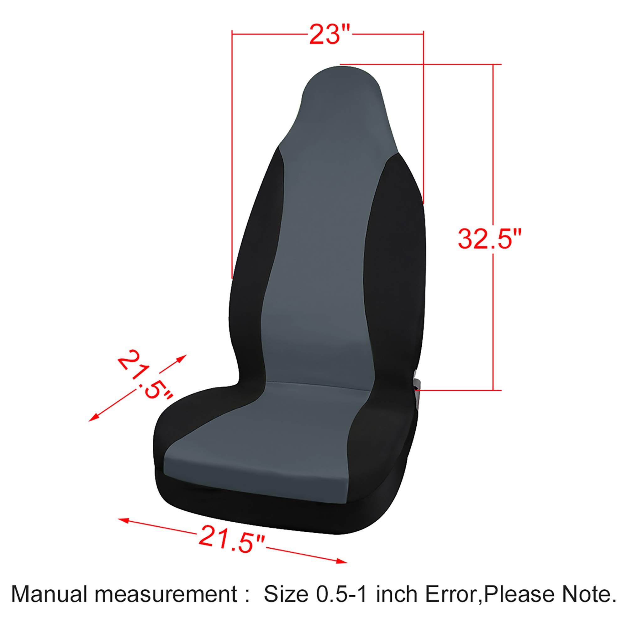 uxcell High Back Bucket Auto Car Seat Cover - Durable Polyester Fabric, Gray - Universal Fit for Cars, Trucks & SUVs - Protects Seats from Wear, Spills & Pets