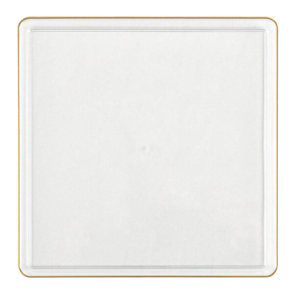 13 Inch Clear and Gold Square Chargers (4 Pack) - Elegant Dinnerware for Weddings, Parties, and Special Events - Square Edge Plates for Stylish Table Settings