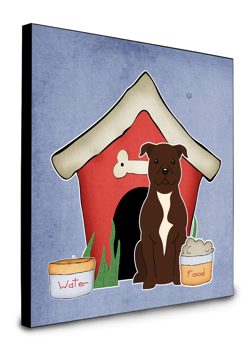 Staffordshire Bull Terrier Chocolate Artwork Panel - Dog House Collection Wall Decor by Caroline's Treasures | Perfect for Pet Lovers & Home Decoration | Living Room, Bedroom, Office Decor