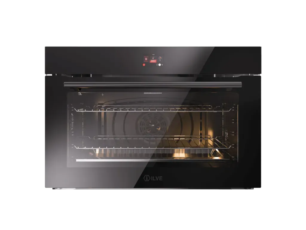 ILVE Professional Plus 90cm Built-In Oven with Black Glass and TFT Display - Perfect for Modern Kitchens, Baking, and Gourmet Cooking