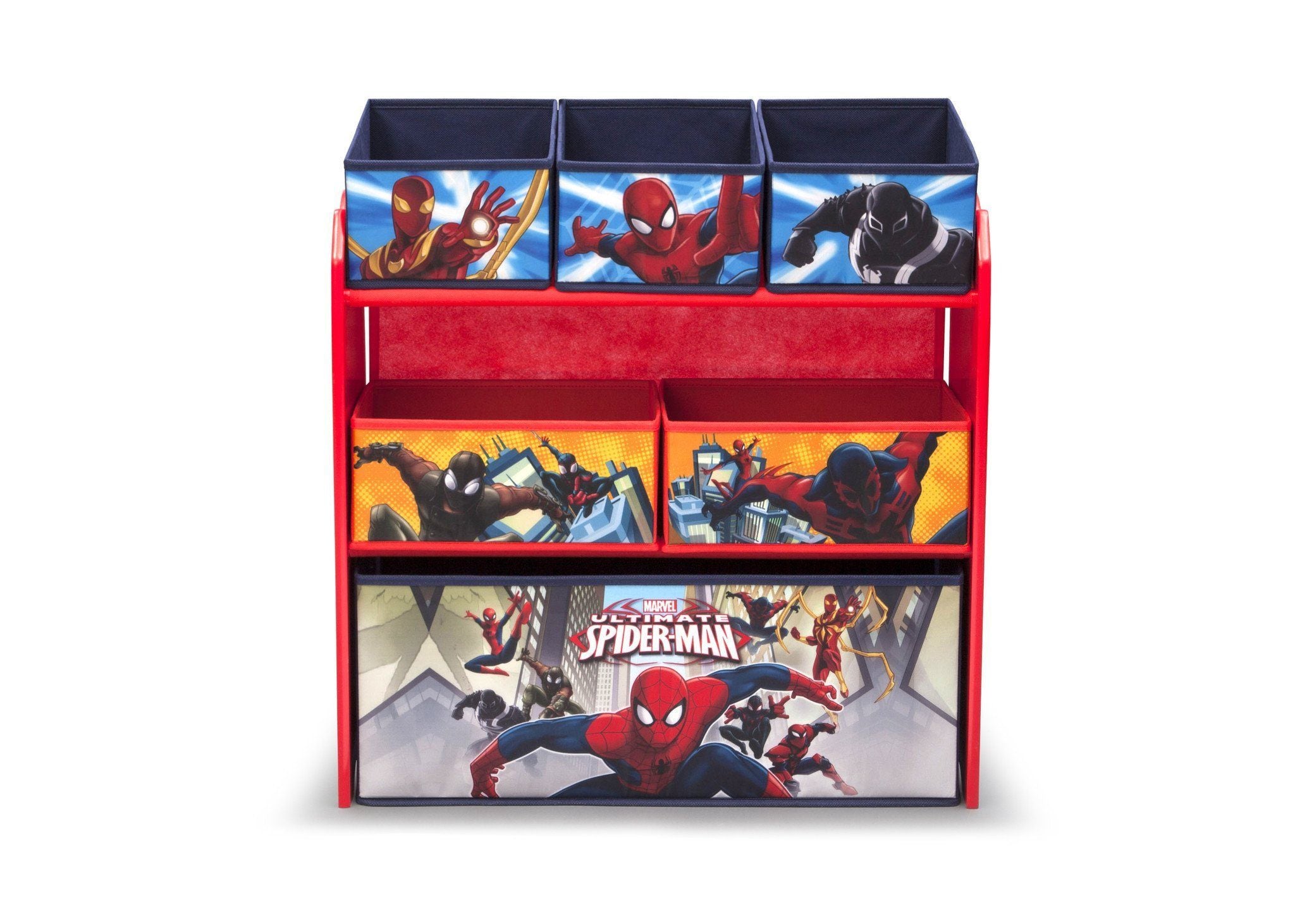 Spider-Man Toy Storage Organizer with Multiple Bins - Perfect for Kids' Room, Playroom & Toy Organization