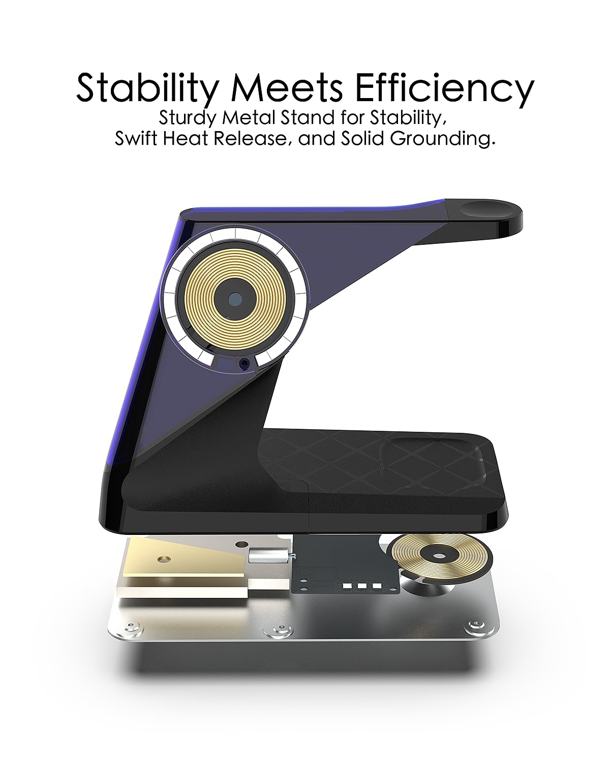 3-in-1 Magnetic Wireless Charging Station for iPhone 16/15/14/13/12 Series, AirPods & Apple Watch - Fast Qi-Certified MagSafe Charger Stand with Nightstand Mode for Bedroom, Office & Travel