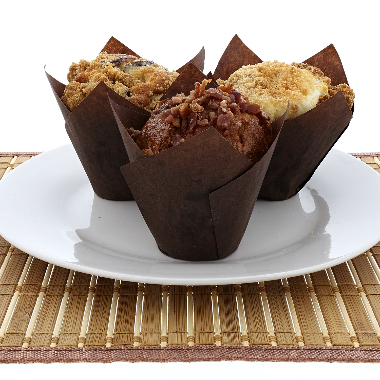 Royal Brown Tulip Style Baking Cups - Large 2000 Count - Premium Cupcake Liners for Baking, Party Decorations & Wedding Desserts