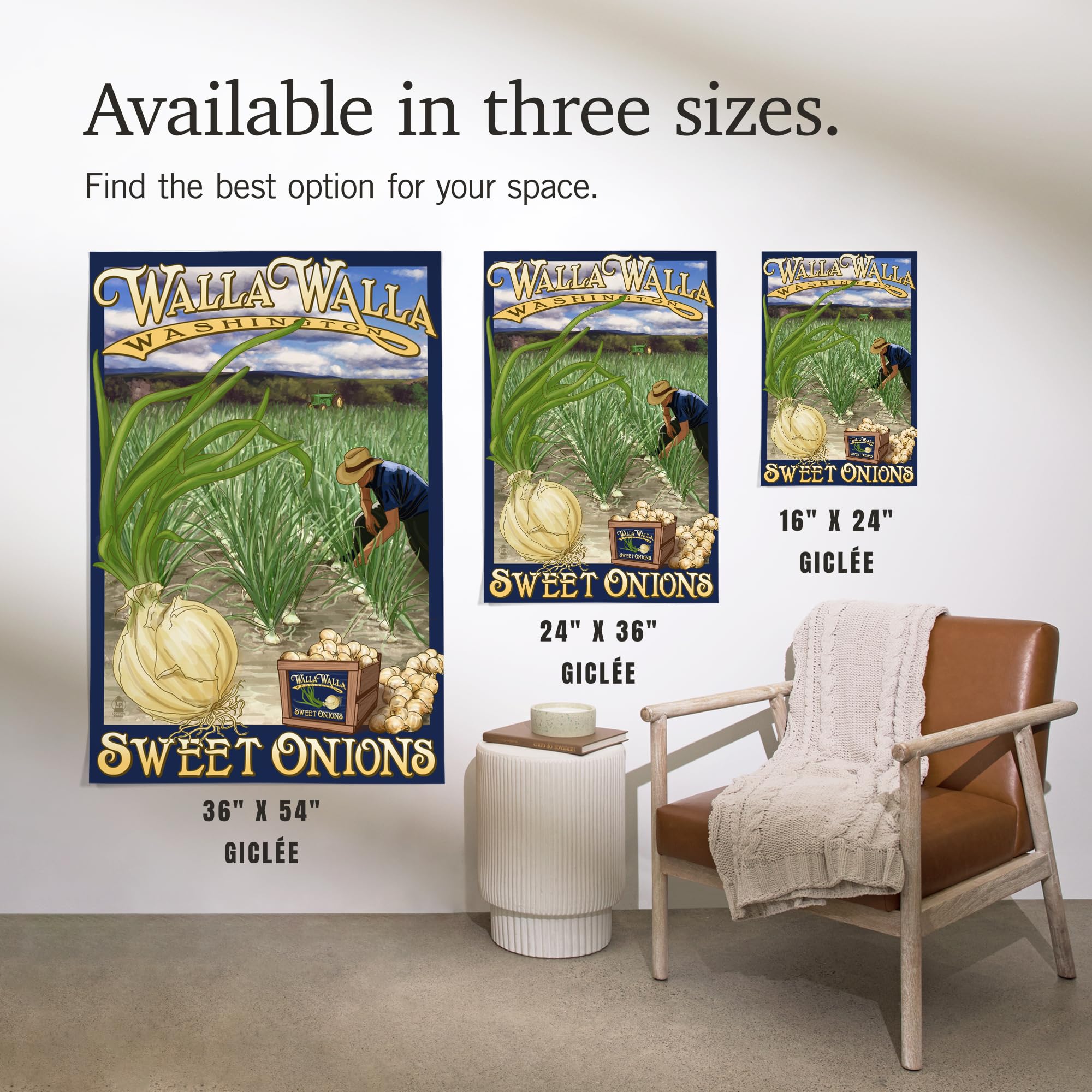 Lantern Press 16x24 Inch Giclee Art Print - Walla Walla Sweet Onions Wall Decor - Premium Canvas Artwork for Living Room, Bedroom & Office Decor