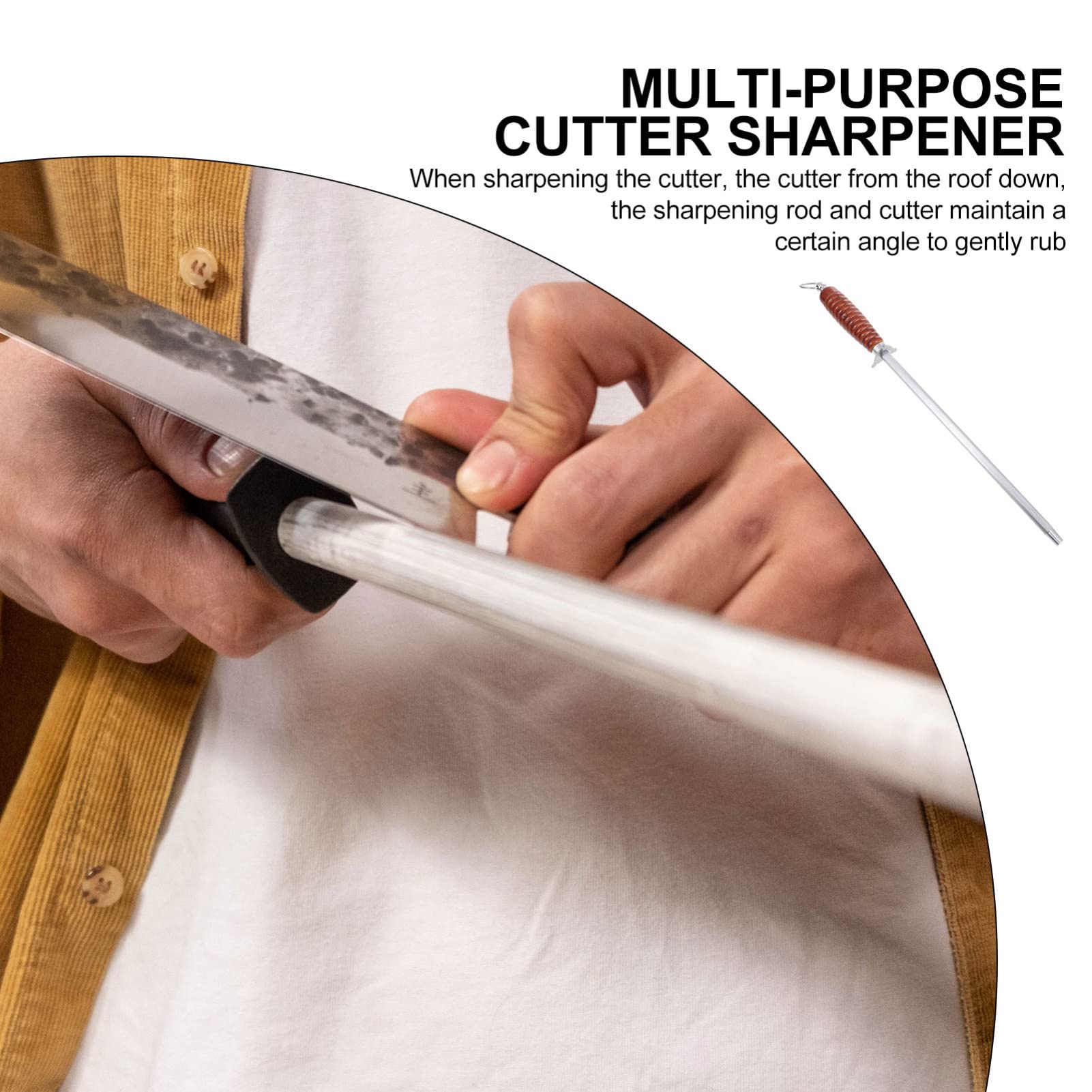 Professional Kitchen Knife Sharpening Rod - Hemoton High-Carbon Steel Honing Rod for Chefs & Home Cooks - Perfect for Sharpening Kitchen Knives, Scissors & Tools - Ideal for Home Kitchens, Restaurants & Culinary Use