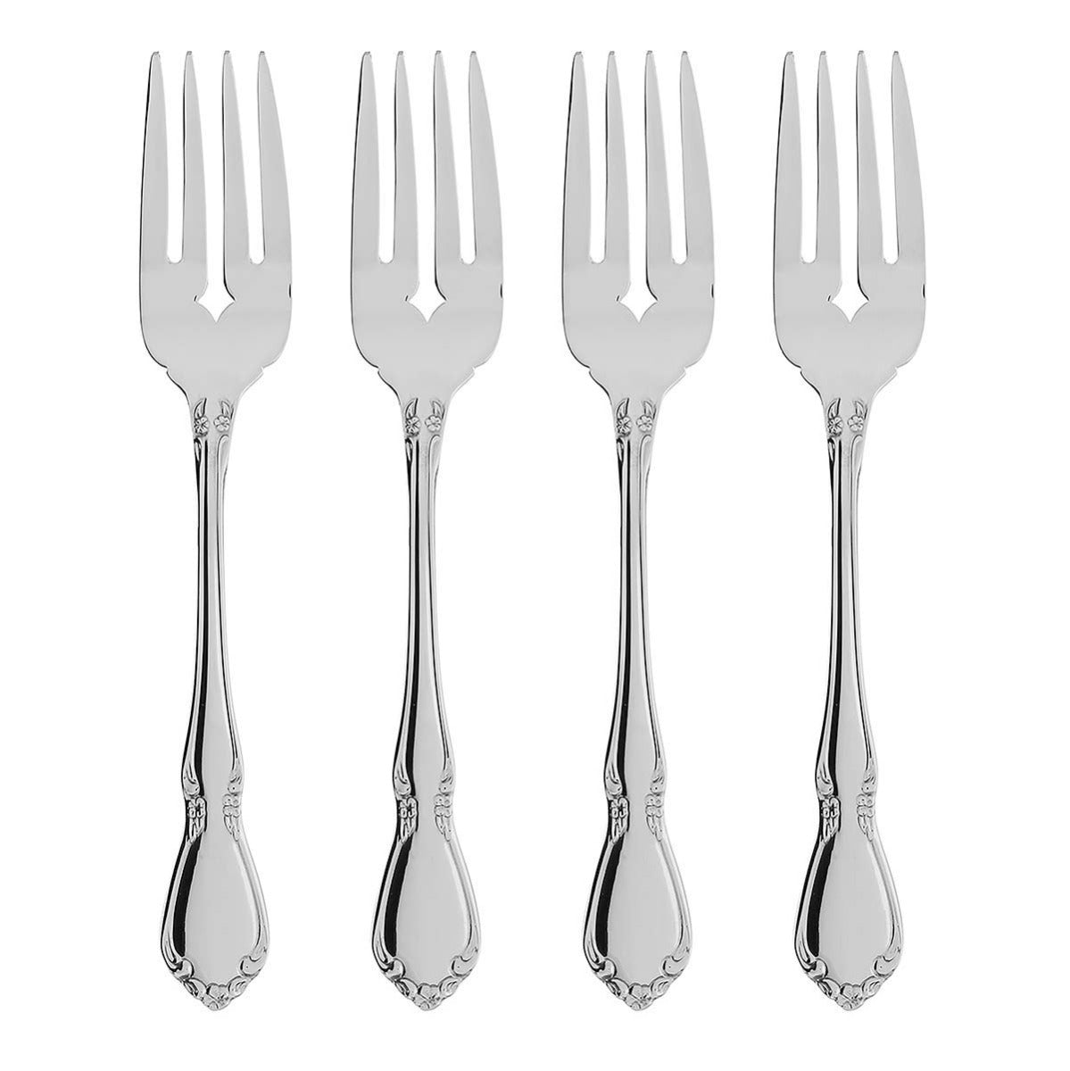 Premium Chateau Salad Forks Set of 4 - Stainless Steel Elegant Dinnerware for Fine Dining & Entertaining - Perfect for Weddings, Dinner Parties & Formal Gatherings