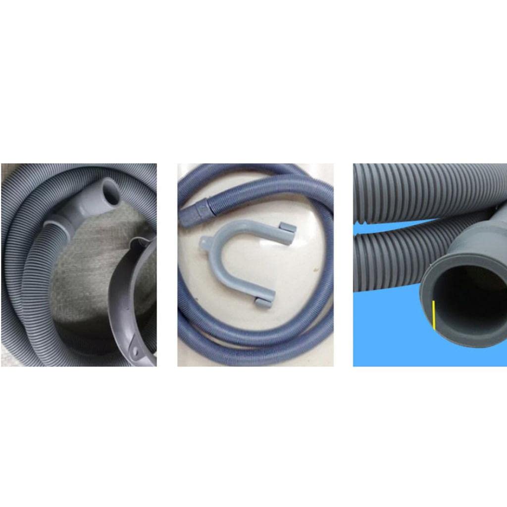 Heavy-Duty Washing Machine Drain Hose with Elbow Connector - 2.5m Flexible Discharge Pipe for Laundry Room & RV Use