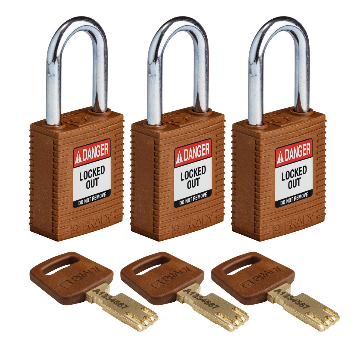 Brady SafeKey Lockout Padlock - Heavy Duty Nylon Body, 1.5