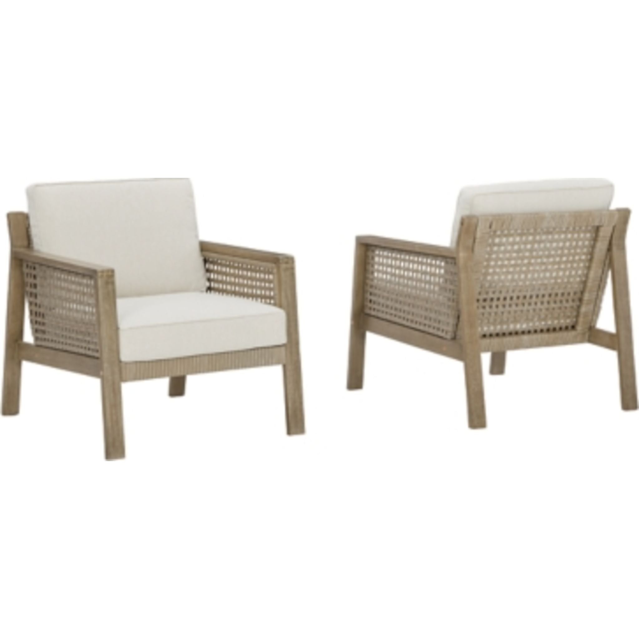 Premium Brown Barn Cove Outdoor Lounge Chairs with Cushions (Set of 2) - Patio, Poolside & Backyard Relaxation for Garden, Deck or Porch