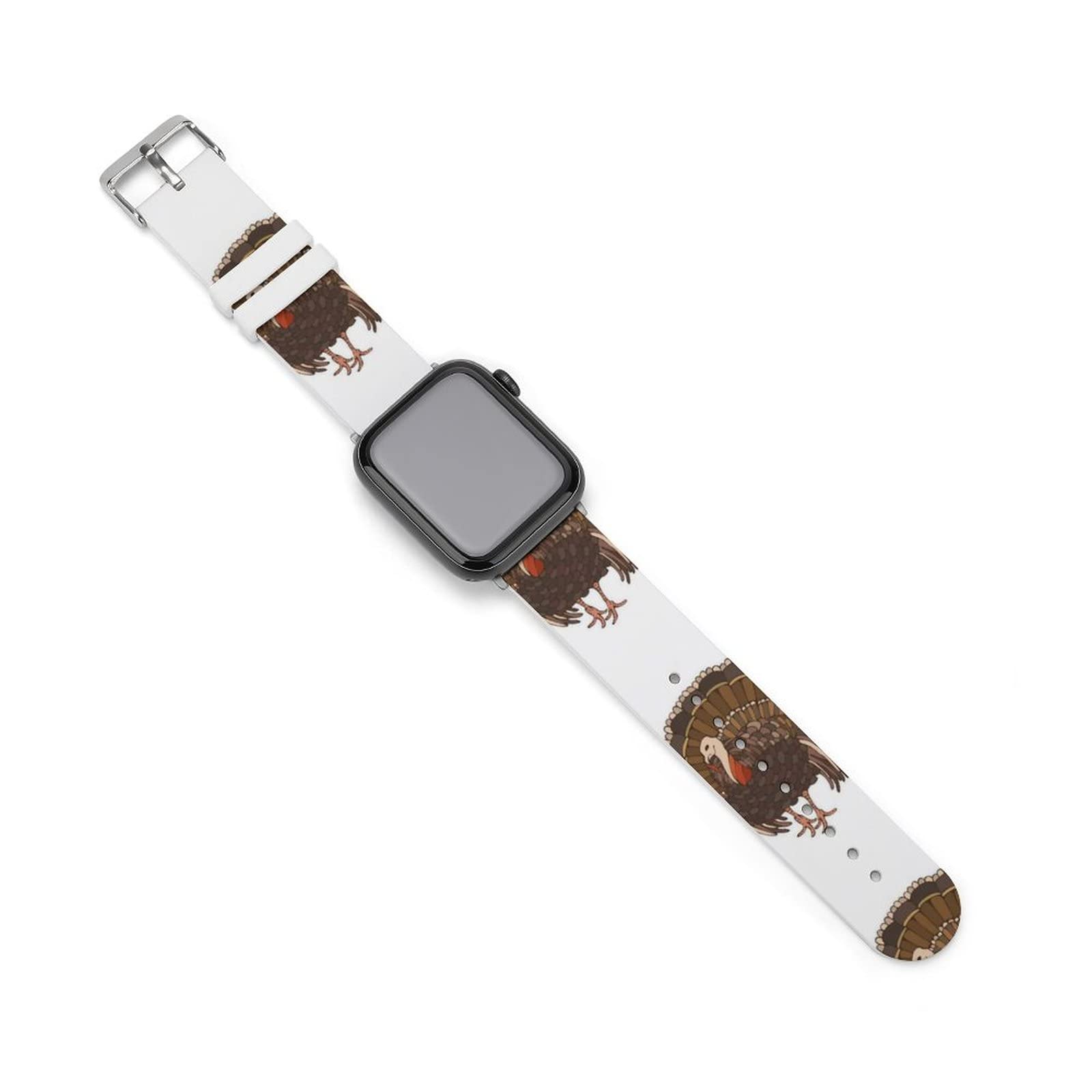 AMRANDOM Women's Soft Silicone Sports Bands for Apple Watch 42mm 44mm - Funny Turkey Design, Compatible with iWatch Series 6/5/4/3/2/1 - Perfect for Running, Gym Workouts & Outdoor Activities