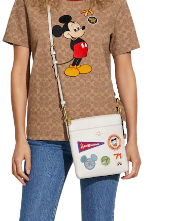 Coach Disney X Coach Kitt Messenger Crossbody Bag with Patches - Stylish Disney Collection for Women, Perfect for Casual Outings & Travel Accessories