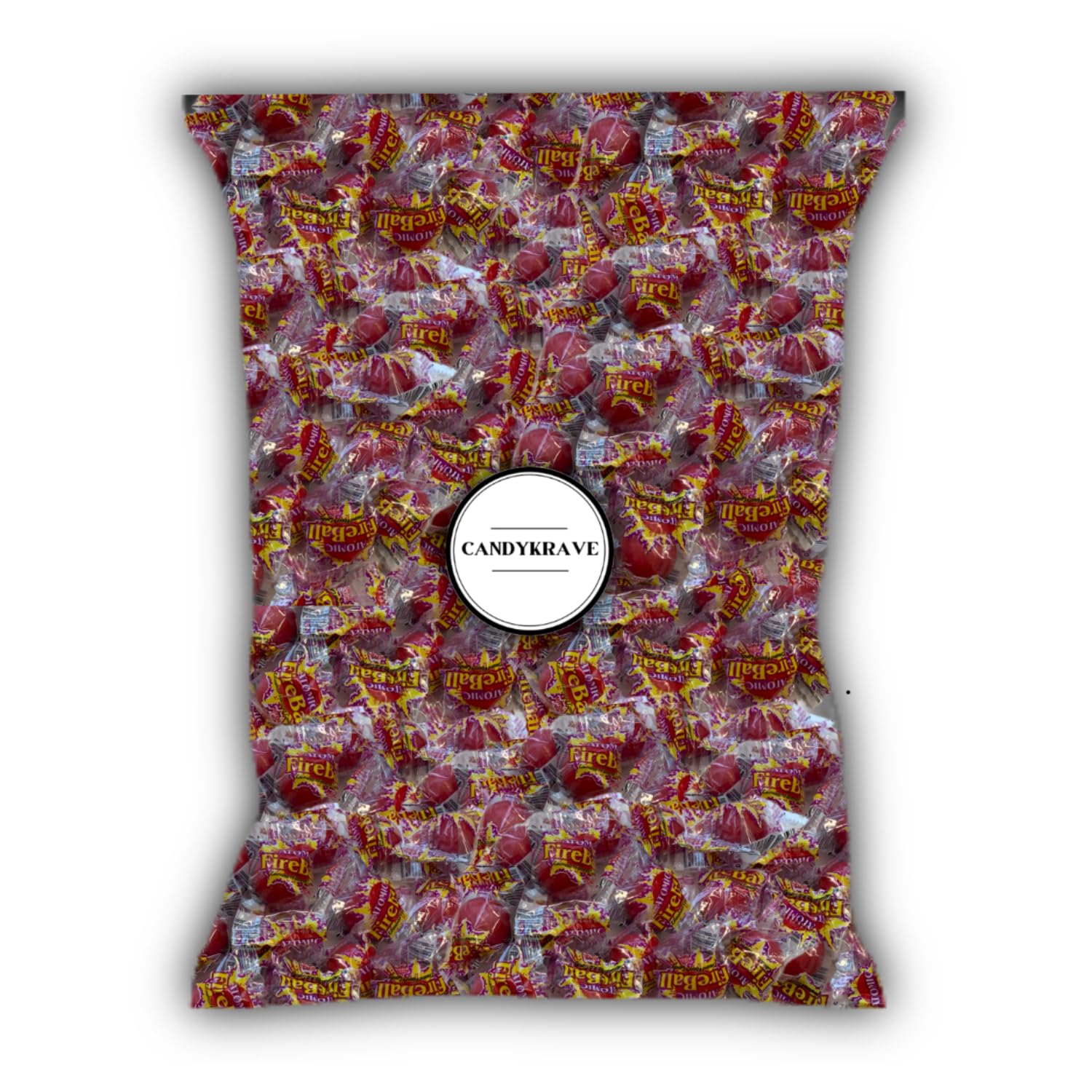 Bulk Atomic Fireballs Candy - 3 LB Cinnamon Fire Balls Hard Candy Individually Wrapped - Jawbreakers for Parties, Halloween Treats & Office Snacks