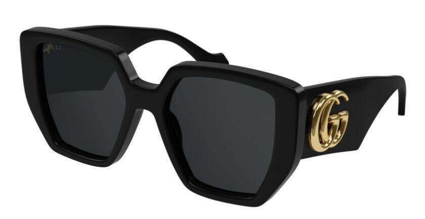 Gucci GG 0956S 003 Black/Gray Oversized Geometric Women's Sunglasses - Fashionable UV Protection Shades for Summer, Beach & Outdoor Activities