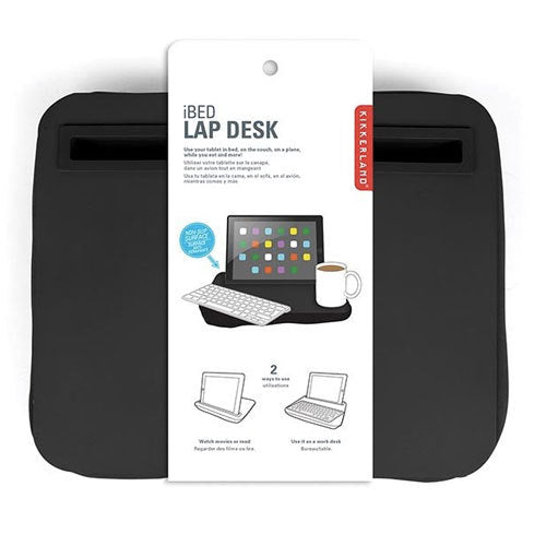 Kikkerland Adjustable Lap Desk for iPad & Laptop - Portable Bed Tray Table for Working, Reading & Eating in Bed or on Couch - Lightweight & Ergonomic Design for Home Office & Dorm Use