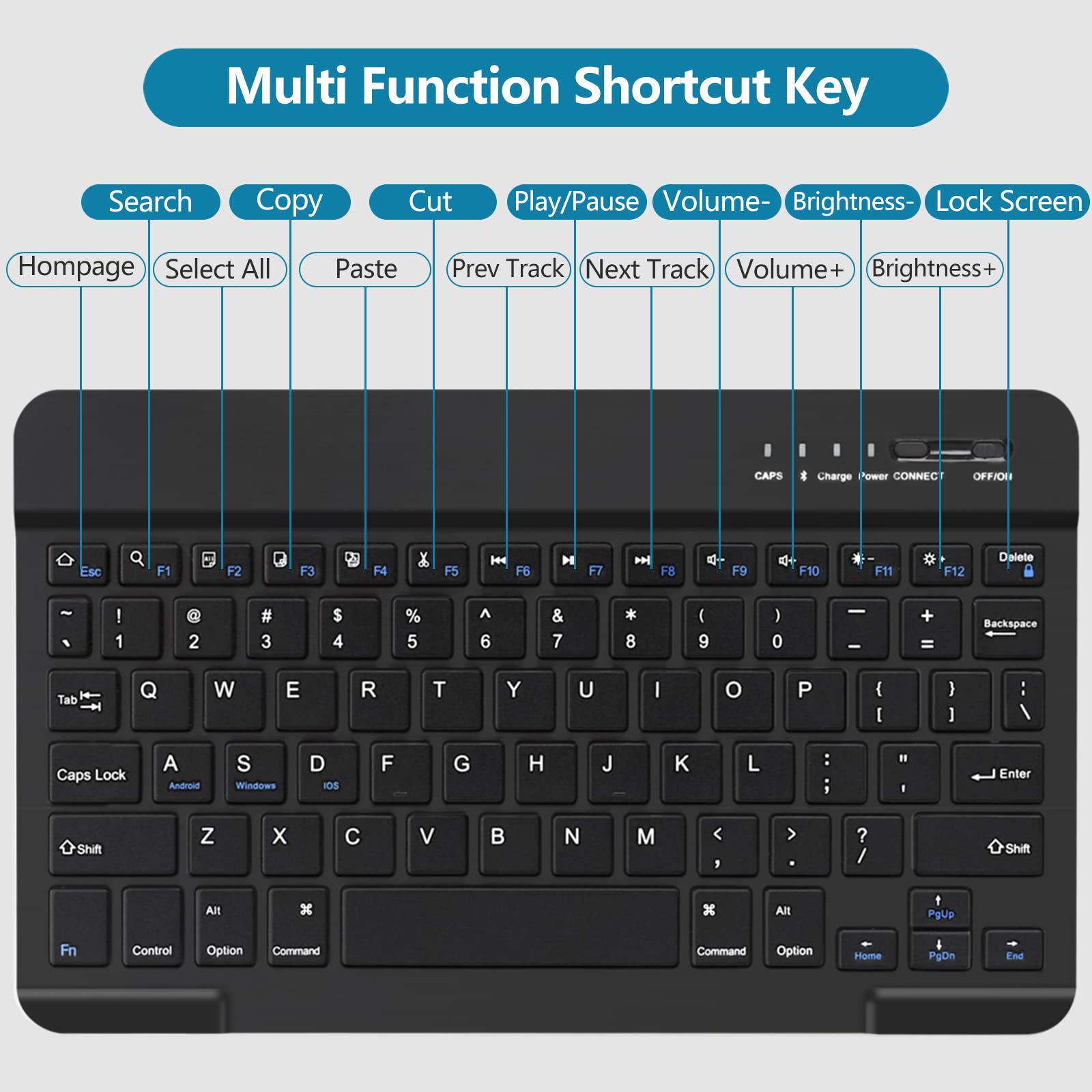 Bluetooth Keyboard Case for iPad 10.2