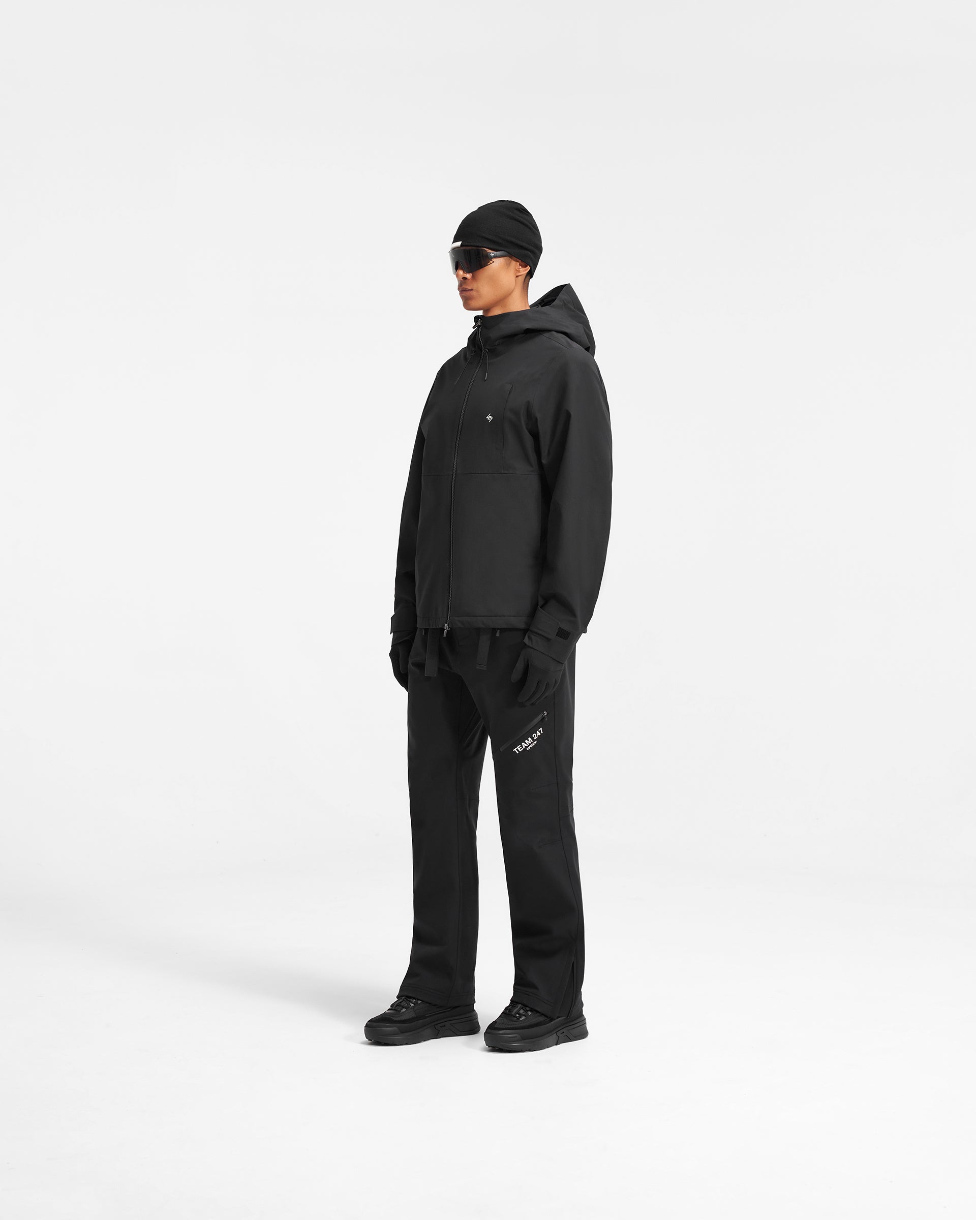 Team 247 Technical Jacket - Waterproof Windbreaker for Outdoor Activities | Lightweight & Breathable Men's Running Jacket for Hiking, Camping & Travel (Black)