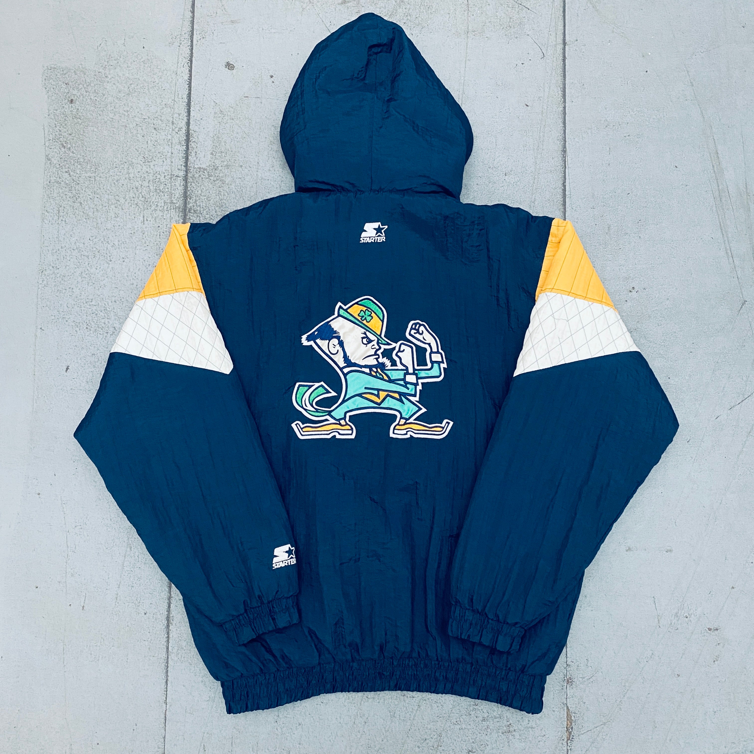 Notre Dame Fighting Irish 1990s Vintage Full-Zip Starter Jacket - XL Size | Retro College Football Fan Gear for Game Day & Casual Wear