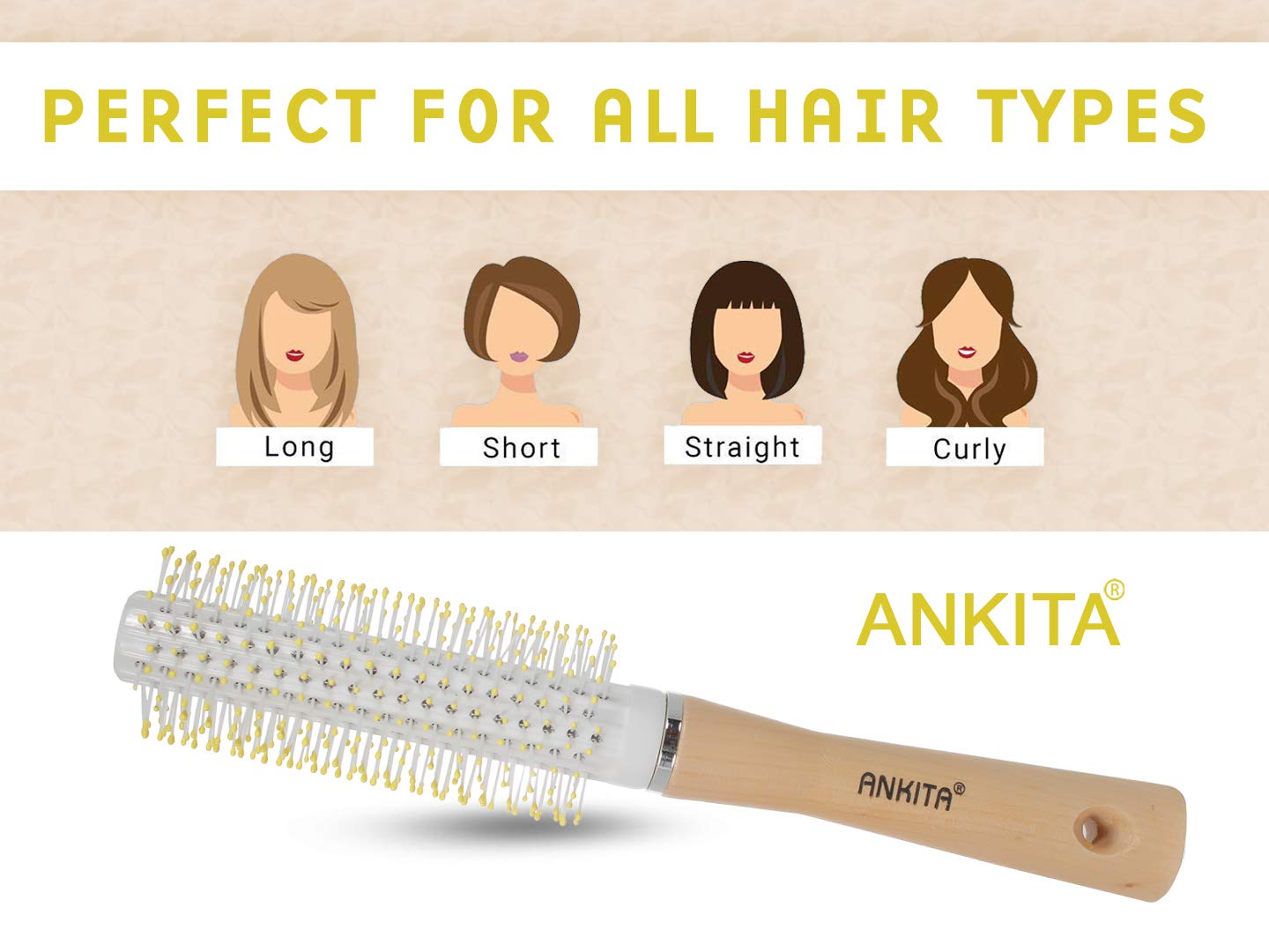 Ankita Nylon Bristle Hair Brush - All Purpose Detangling & Styling Brush for Men & Women - Perfect for Home, Travel & Salon Use (B63) by Chhavi Creation