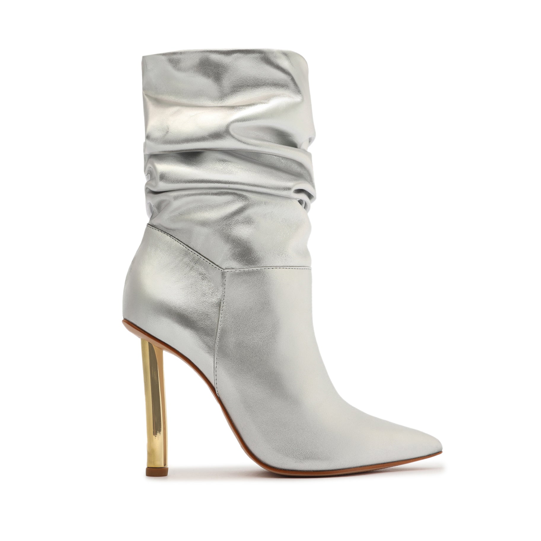 Ashlee Metallic Leather Ankle Boots for Women - Stylish Pin Heel Booties for Night Out, Party & Office Wear