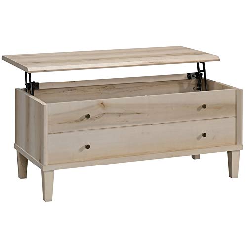 Pemberly Row Engineered Wood and Metal Lift-Top Coffee Table in Pacific Maple - Perfect for Living Room, Home Office, and Small Space Storage Solutions