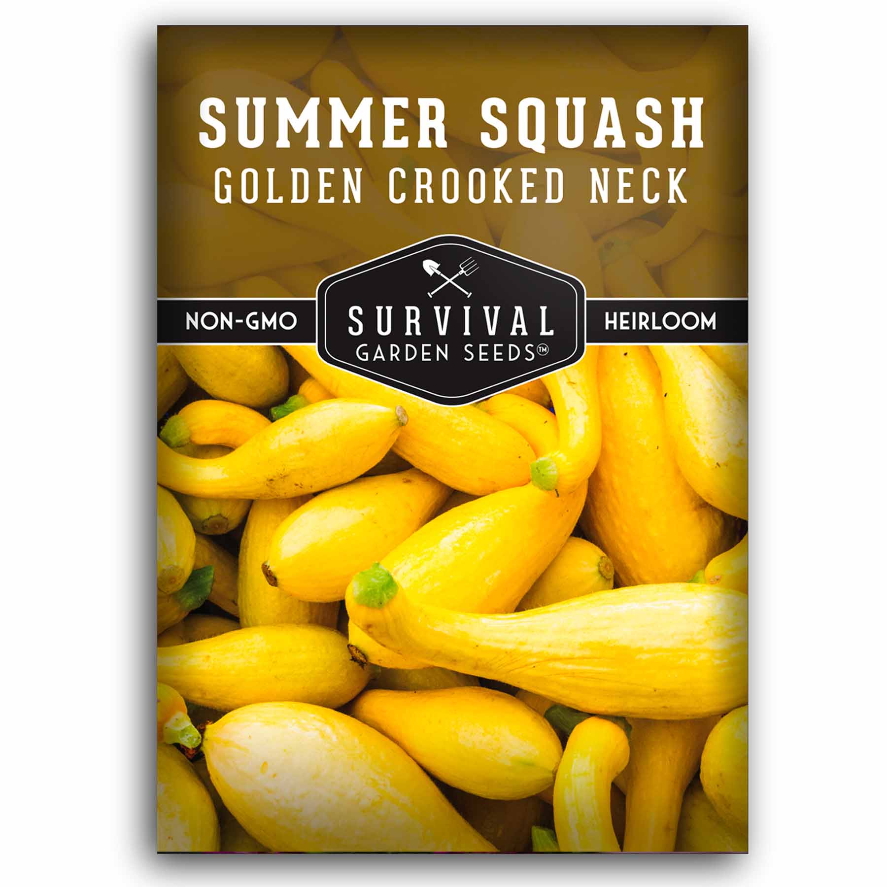 Organic Crookneck Squash Seeds - Non-GMO Summer Squash for Home Gardening, Cooking & Fresh Salads