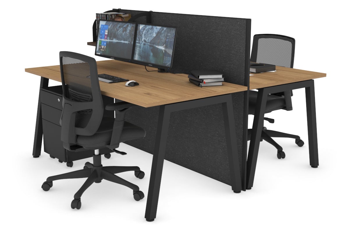 Horizon Quadro 2-Person Office Workstation Bench with A-Legs - 1600L x 800W Dimensions & Cable Management Scallop - Perfect for Collaborative Workspaces & Office Desking Solutions