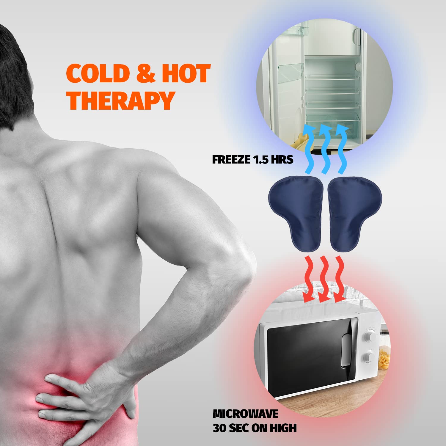 AllyFlex Sports® Back Brace with Hot & Cold Therapy - Dual Lumbar Support Belt for Lower Back Pain Relief - Adjustable XS/S (23