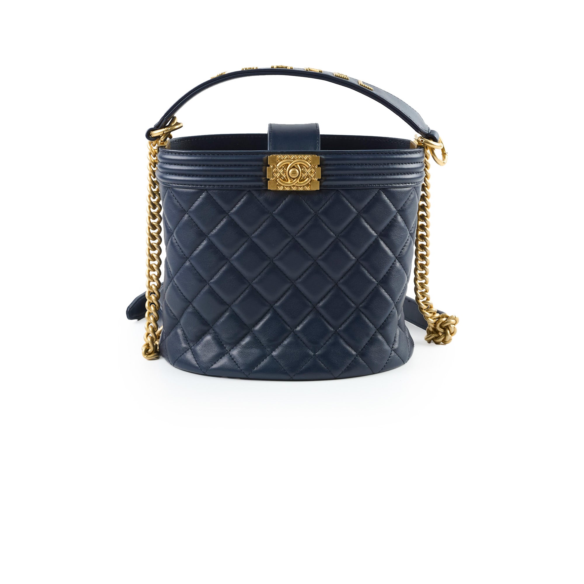 Chanel Boy Bucket Bag in Navy Blue - Luxury Designer Handbag for Women | Perfect for Everyday Use, Work & Special Occasions