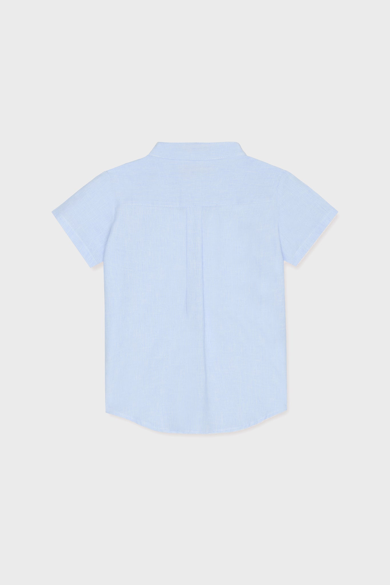 Blue Stripe Arcos Linen Blend Short Sleeve Shirt for Men - Casual Summer Wear, Beach Outfits & Vacation Style