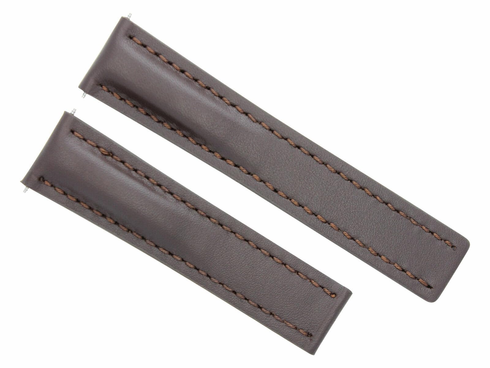 22mm Genuine Leather Watch Band Strap - Smooth Brown Replacement Strap Compatible with Breitling Navitimer & Colt Super Ocean - Perfect for Business, Casual & Dress Watches