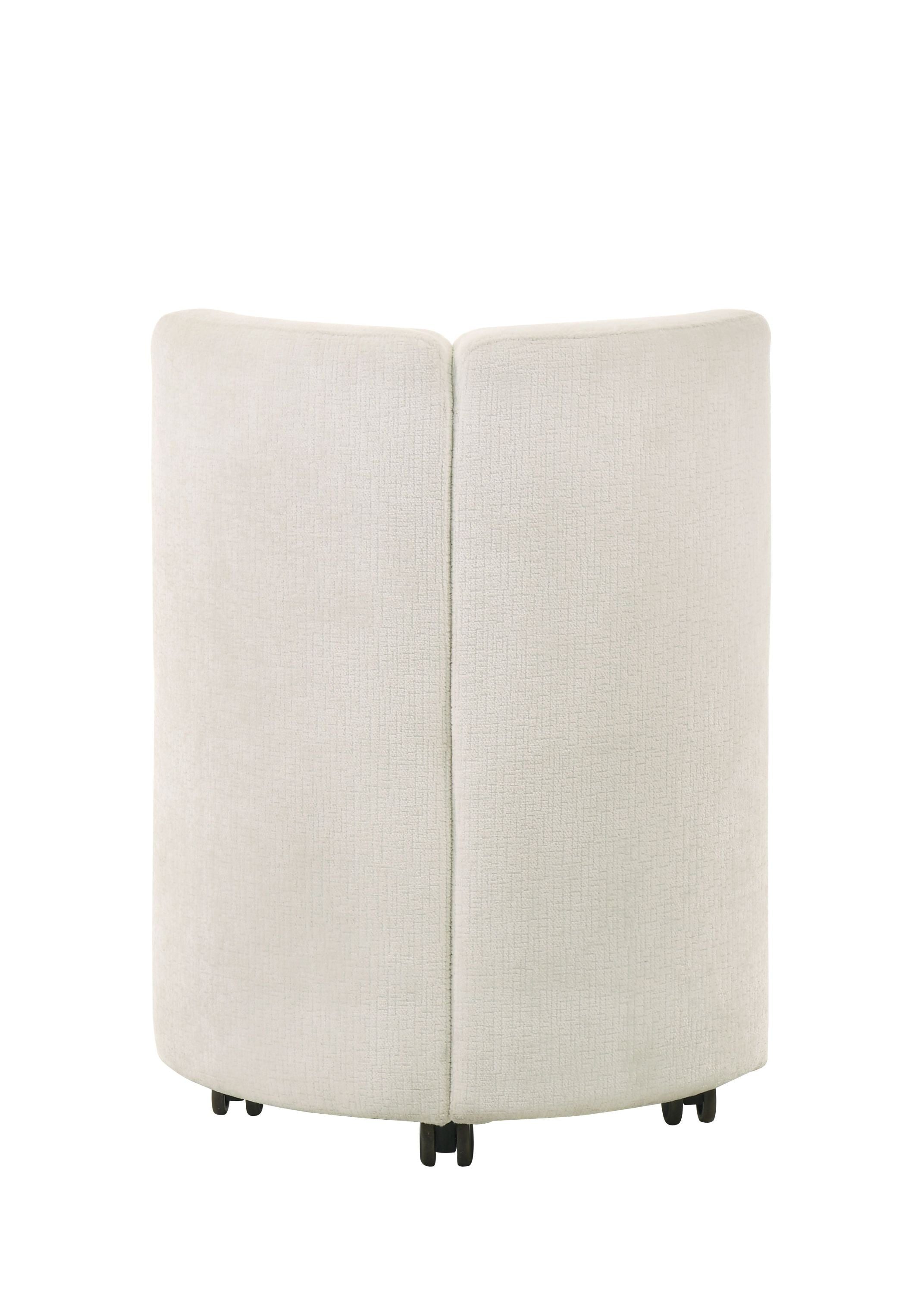 Blayde White Chenille Swivel Side Chairs (Set of 2) - Modern Accent Chairs for Living Room, Bedroom or Office - Soft Upholstered Lounge Chairs with 360° Rotation
