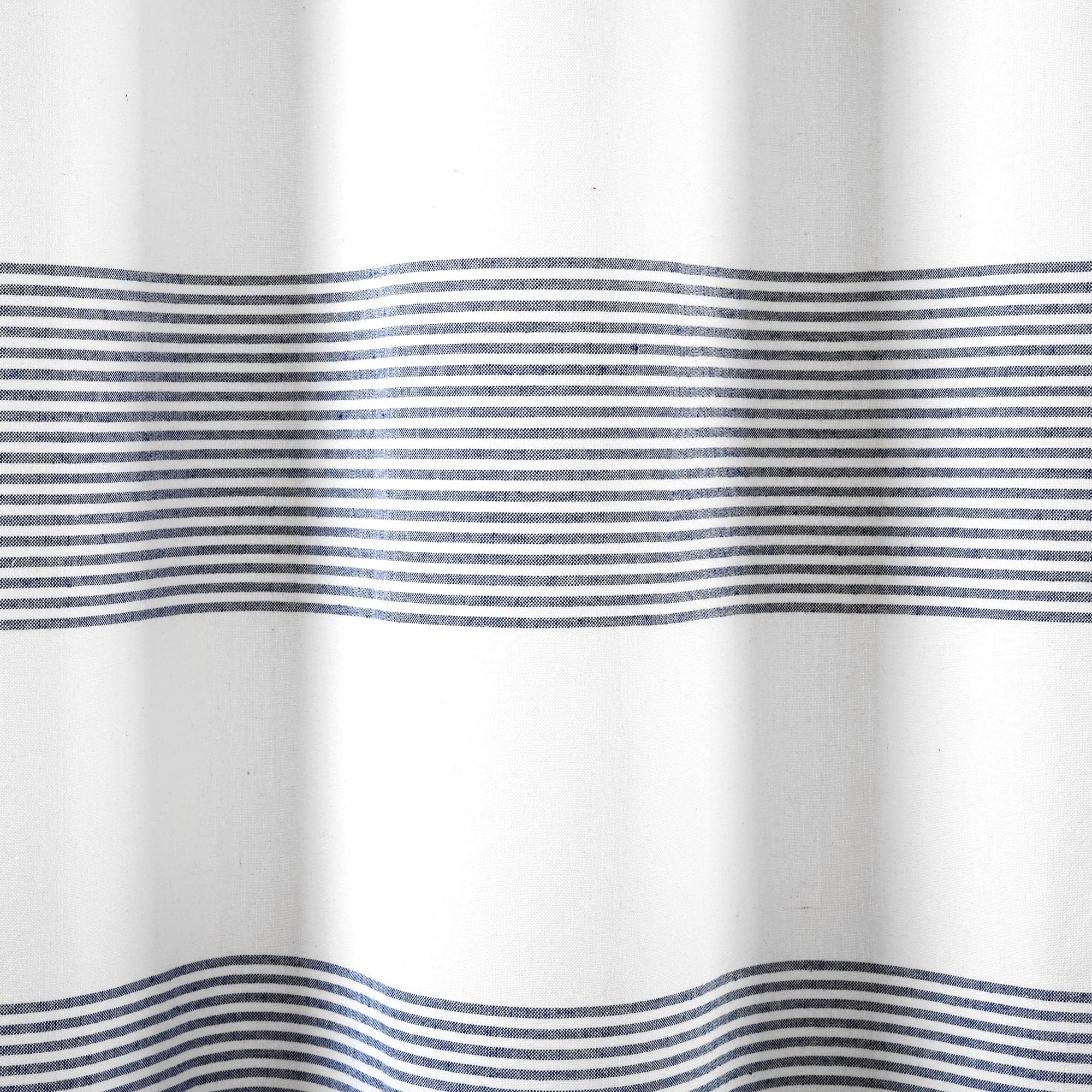 Boho Tassel Stripe Shower Curtain - Eco-Friendly Recycled Cotton Blend, Hand-Dyed Yarn, Waterproof Bathroom Decor for Boho Chic, Farmhouse or Coastal Style Homes