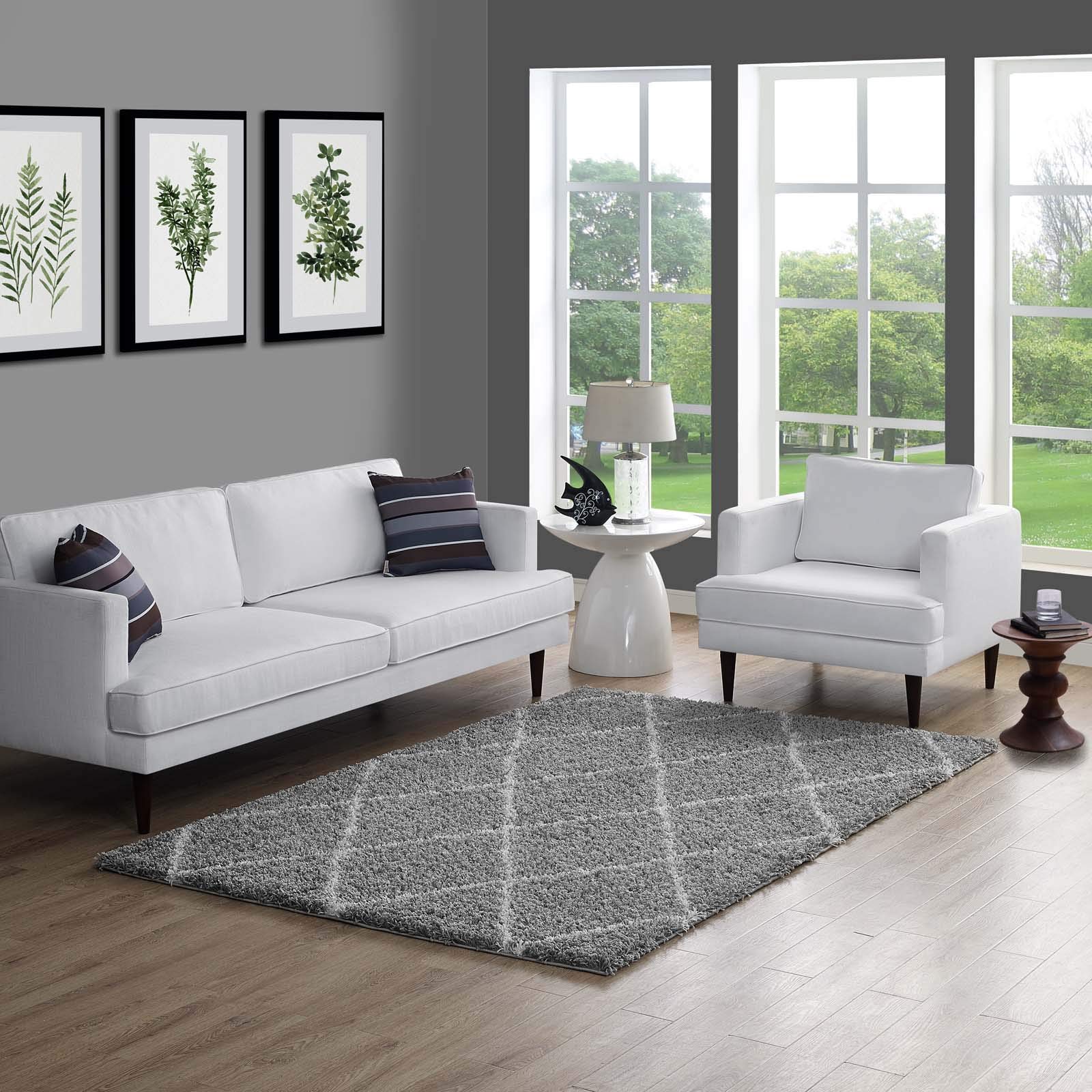 Modern Contemporary Urban Living Room Area Rug Runner - Soft Fabric Floor Carpet in Multi-Tone Gray - Perfect for Lounge, Bedroom & Home Office Decor