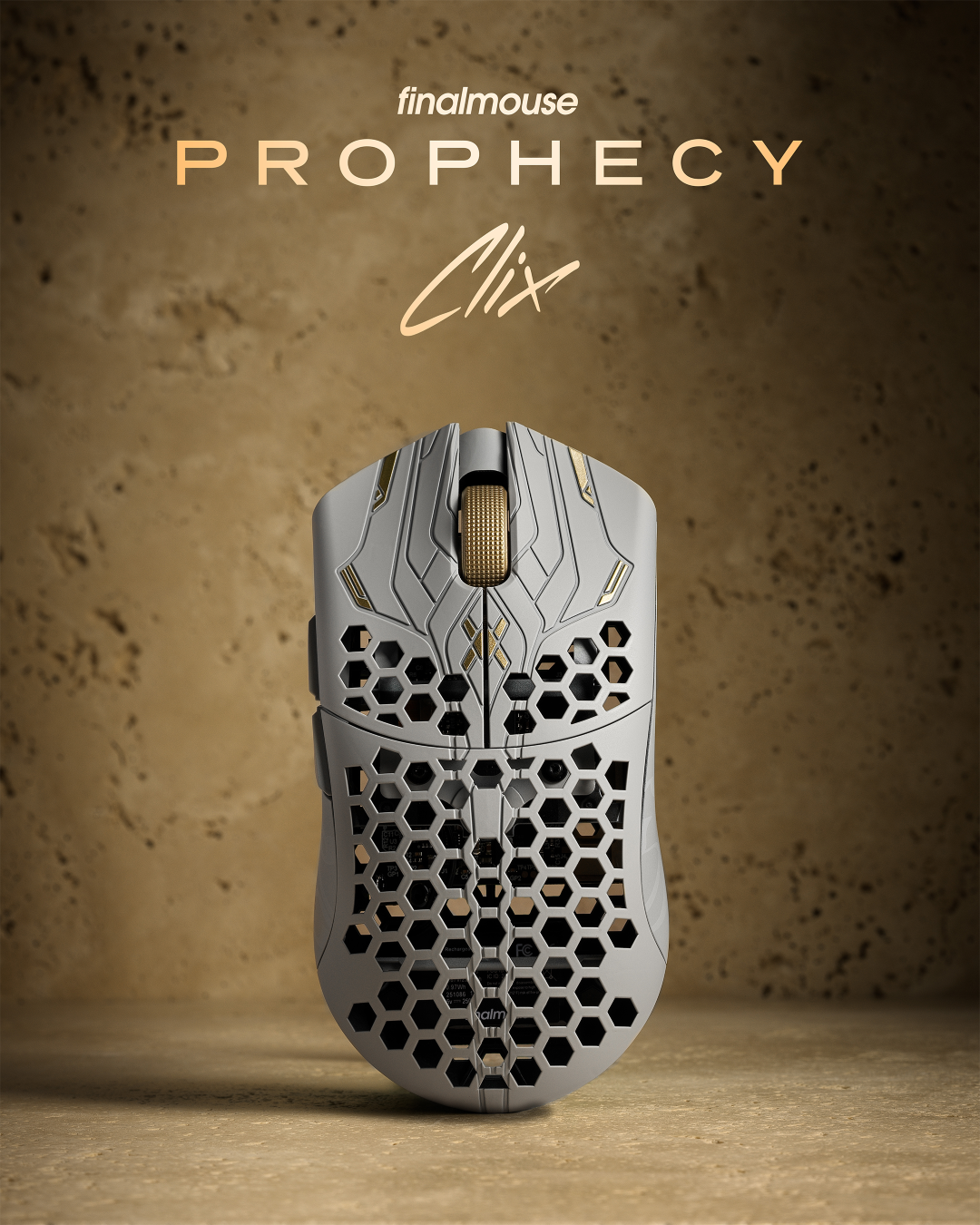 Finalmouse ULX Prophecy Wireless Gaming Mouse - Ultra Lightweight 55g, Honeycomb Shell, 4000Hz Polling Rate - Perfect for FPS, MOBA & Esports Gaming (Medium Size)