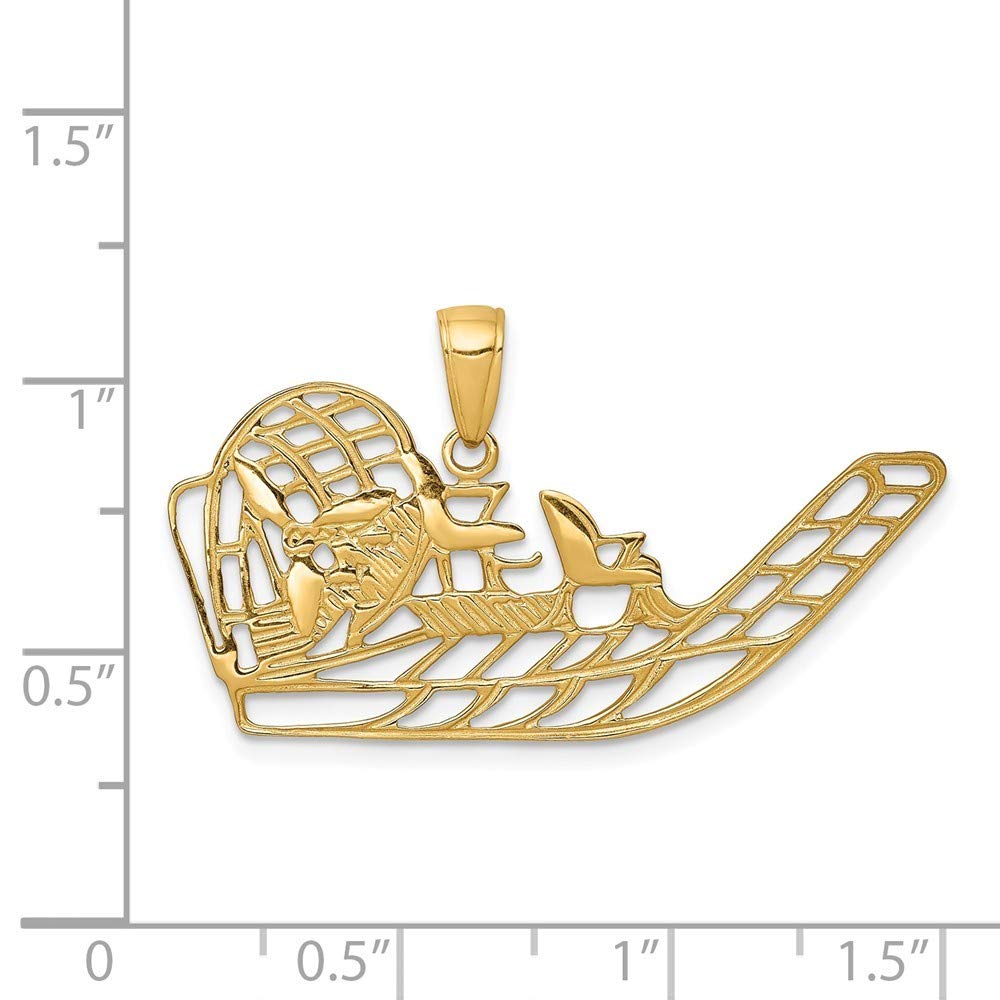 Roy Rose Jewelry 14K Yellow Gold Airboat Pendant Necklace - Perfect for Gifts, Boat Enthusiasts & Nautical Fashion Lovers