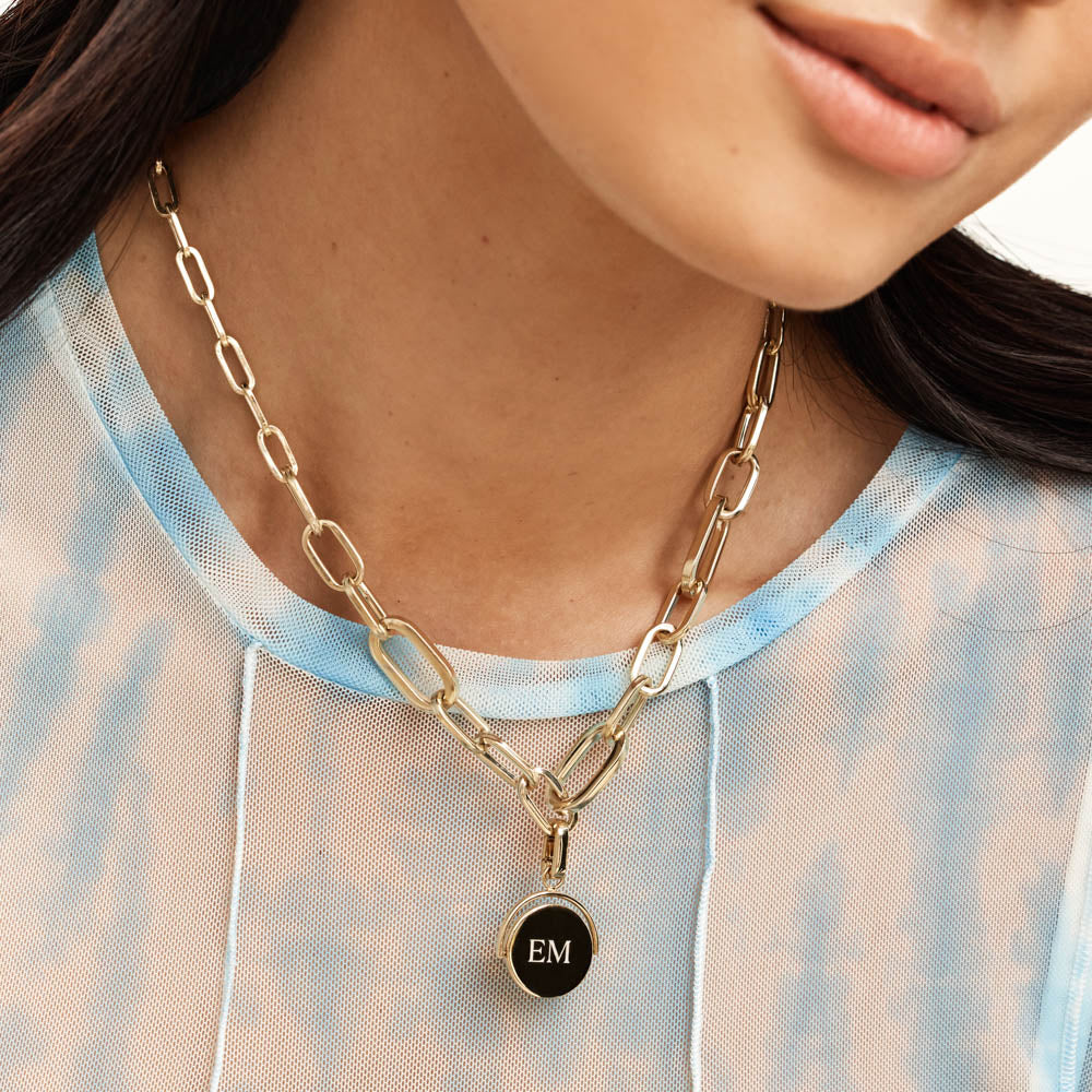 Bold Paperclip Chain Necklace - 14K Gold Plated Dainty Minimalist Jewelry for Women, Perfect for Everyday Wear & Layering