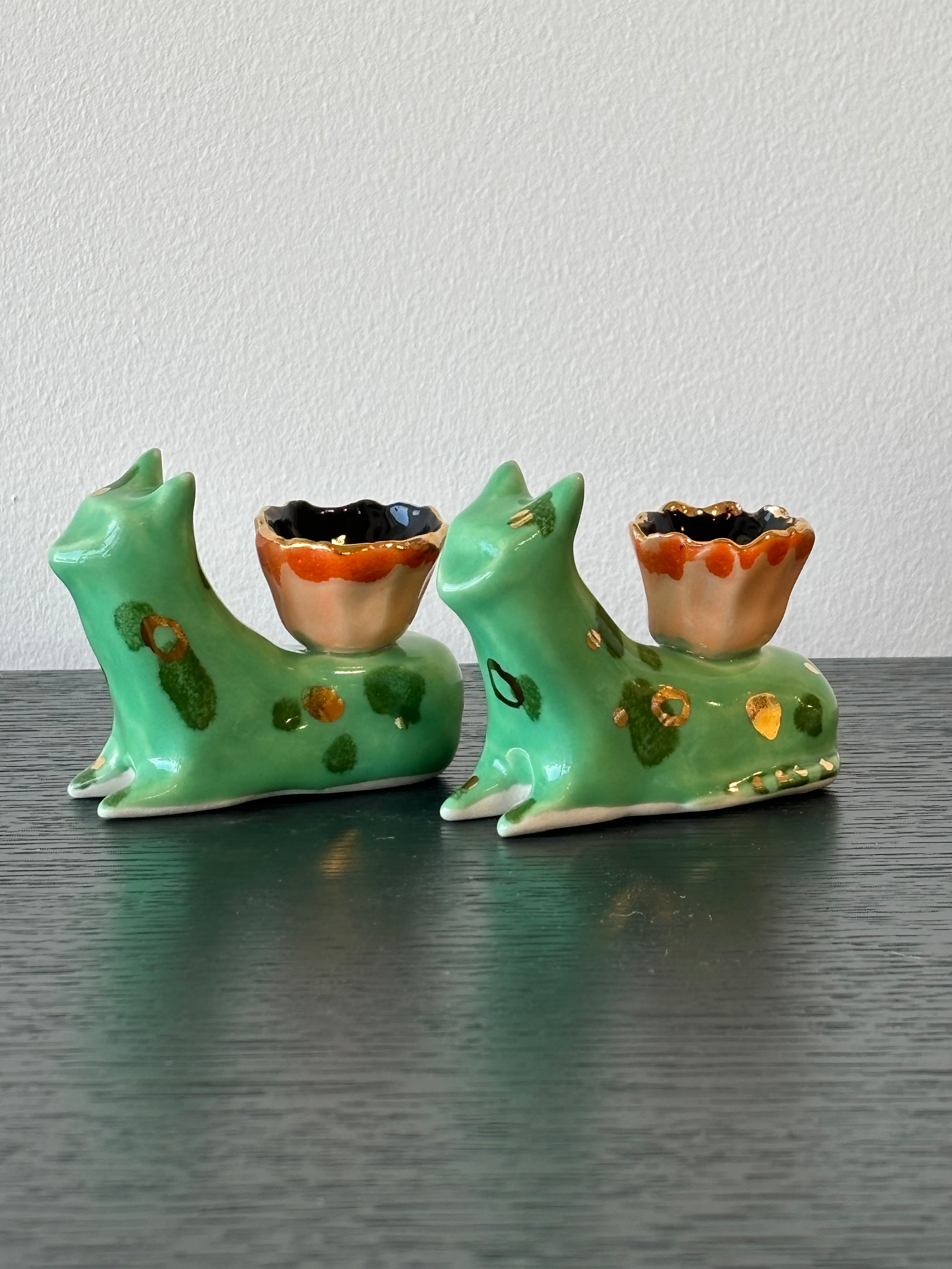 Large Sitting Cat Candle Holder - Decorative Ceramic Cat Statue for Home Decor | Perfect for Living Room, Bedroom, or Gift Giving