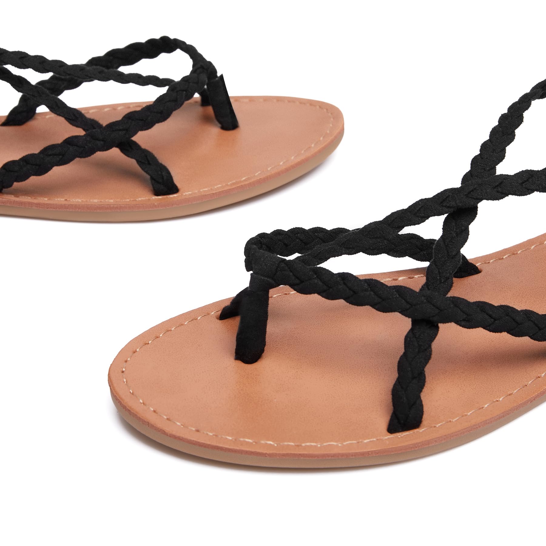 Women's Trary Lace-Up Gladiator Sandals - Open Toe Flat Dressy Summer Sandals for Beach & Casual Wear | Comfortable Women's Sandals 2023 | Perfect for Vacations, Weddings & Outdoor Events