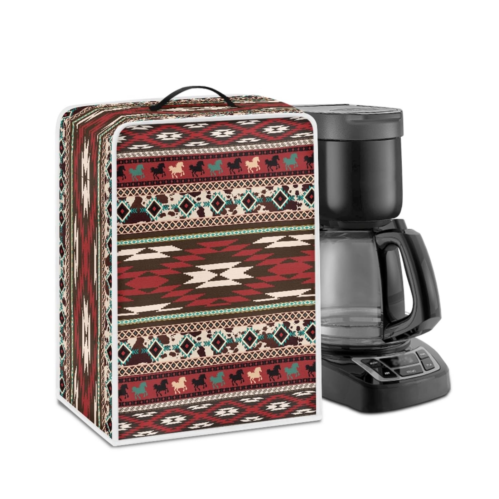 Southwestern Navajo Coffee Maker Cover - Dust Protection for Coffee Machine, Stand Mixer, Juice Maker | Farmhouse Kitchen Appliance Cover for Home, Office & Cafe Use