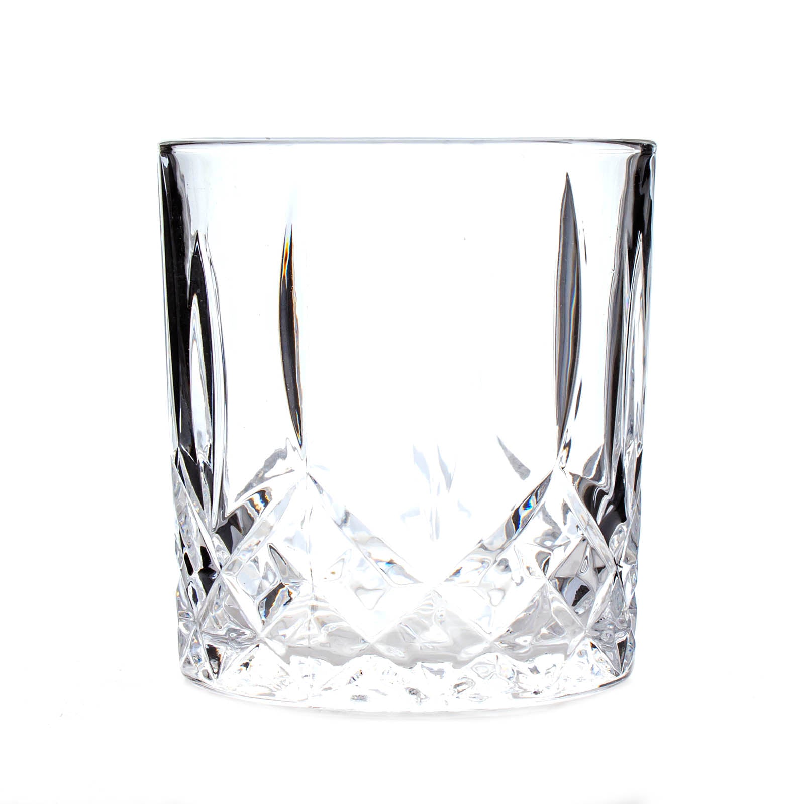 BarConic® Diamond Pattern 11 oz Rocks Glass - Set of 2, 4 or 6 - Whiskey, Bourbon & Cocktail Drinking Glasses - Perfect for Home Bars, Parties & Gifts