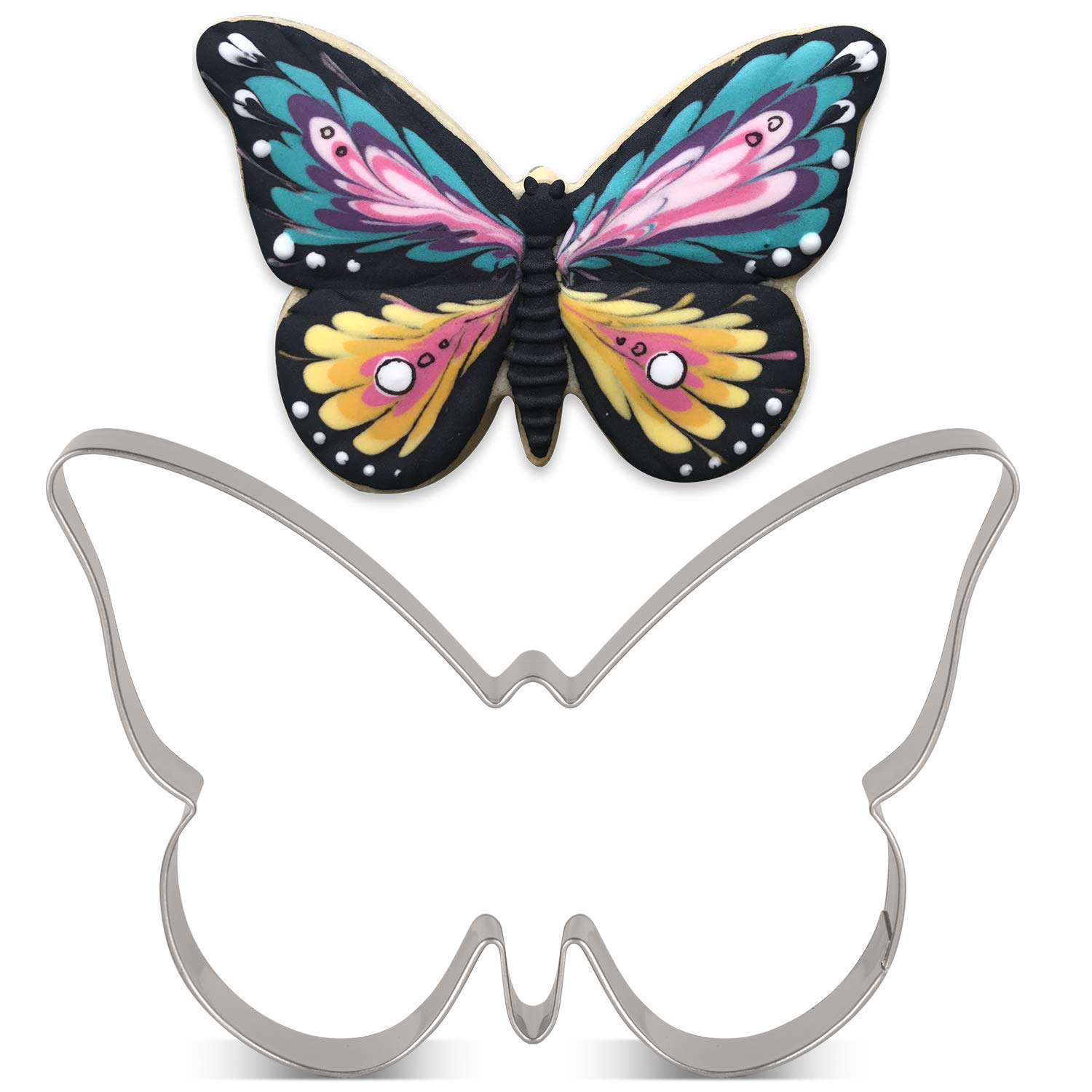 LILIAO Spring Butterfly Cookie Cutter Set - 4.5 x 3 Inch Stainless Steel Baking Tools for Cookies, Pastries, Fondant - Perfect for Easter, Birthday Parties & DIY Decorations