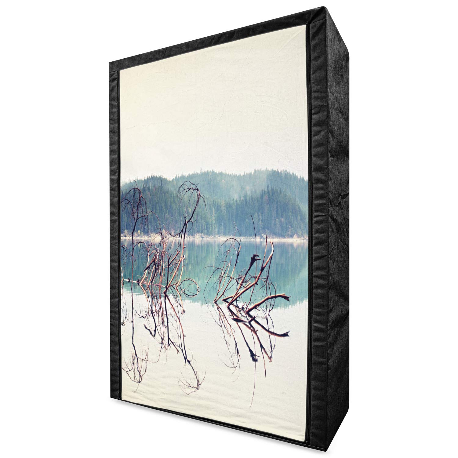 Ambesonne Driftwood Portable Fabric Wardrobe - Nature Inspired Tree Branch Design for Bedroom & Closet Organization, 42.5
