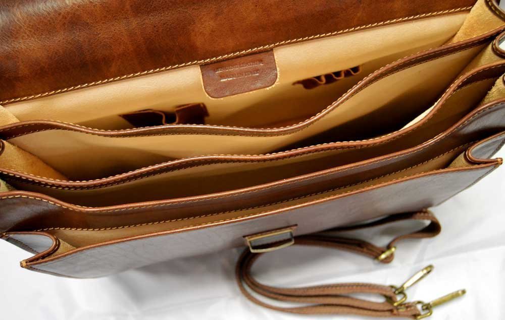 Premium Leather Briefcase for Men & Women - Business Messenger Bag for Office & Travel