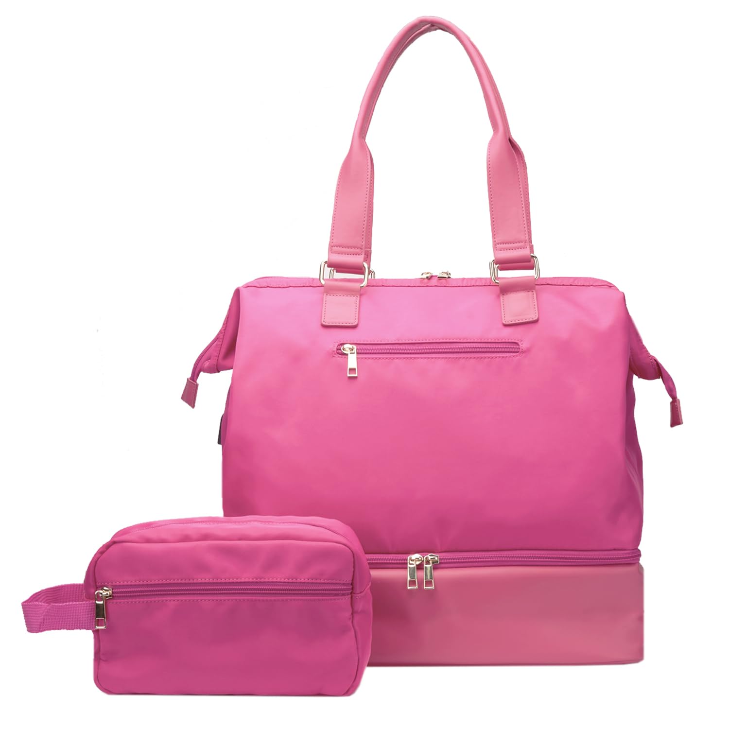 Mini Weekender Bag for Women - Rose Red Travel Duffel, Perfect for Weekend Getaways, Gym, and Overnight Trips