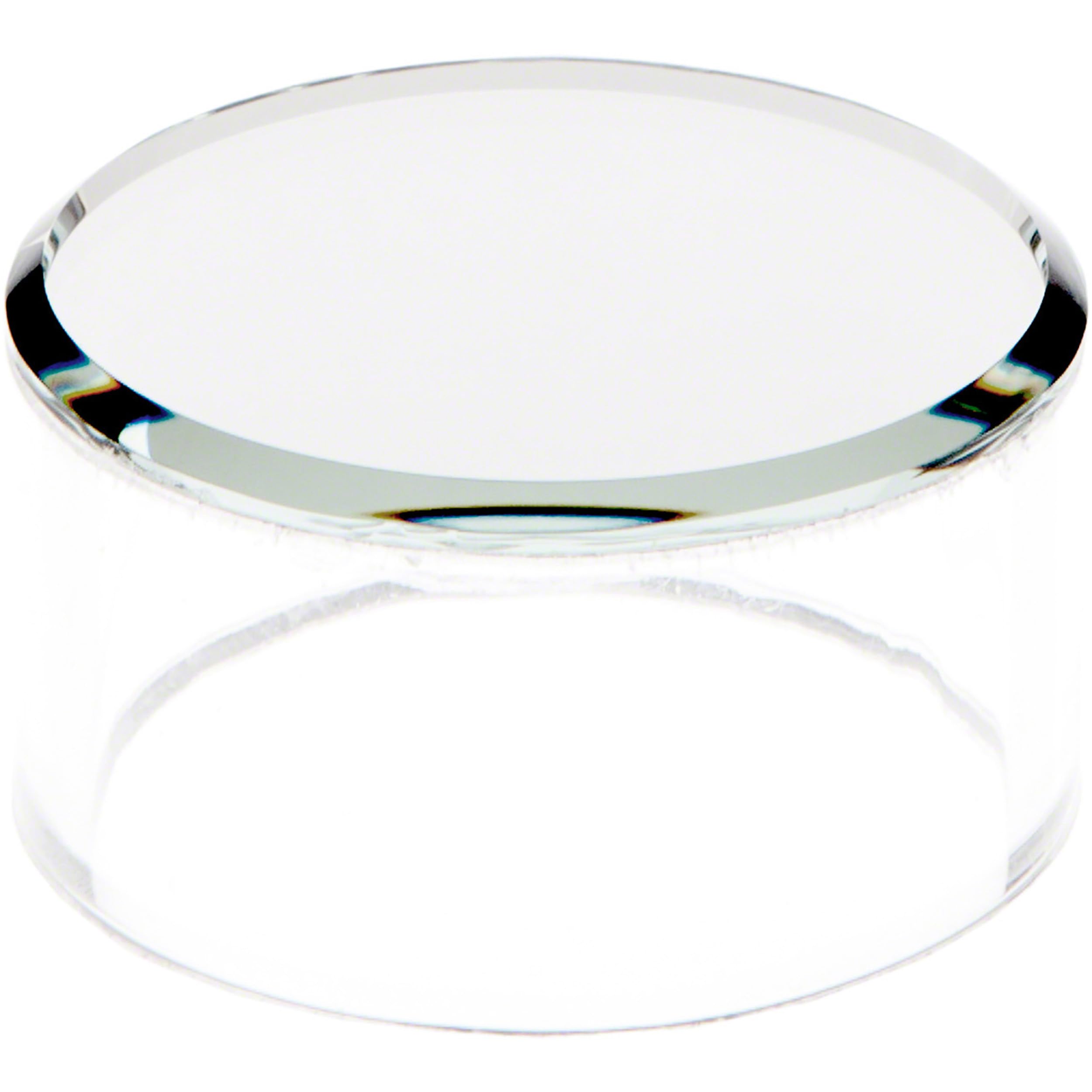 Plymor 12-Pack Clear Acrylic Cylinder Display Risers with Mirror Top - 1 Inch Height x 2 Inch Diameter - Perfect for Jewelry, Cosmetics & Retail Product Displays
