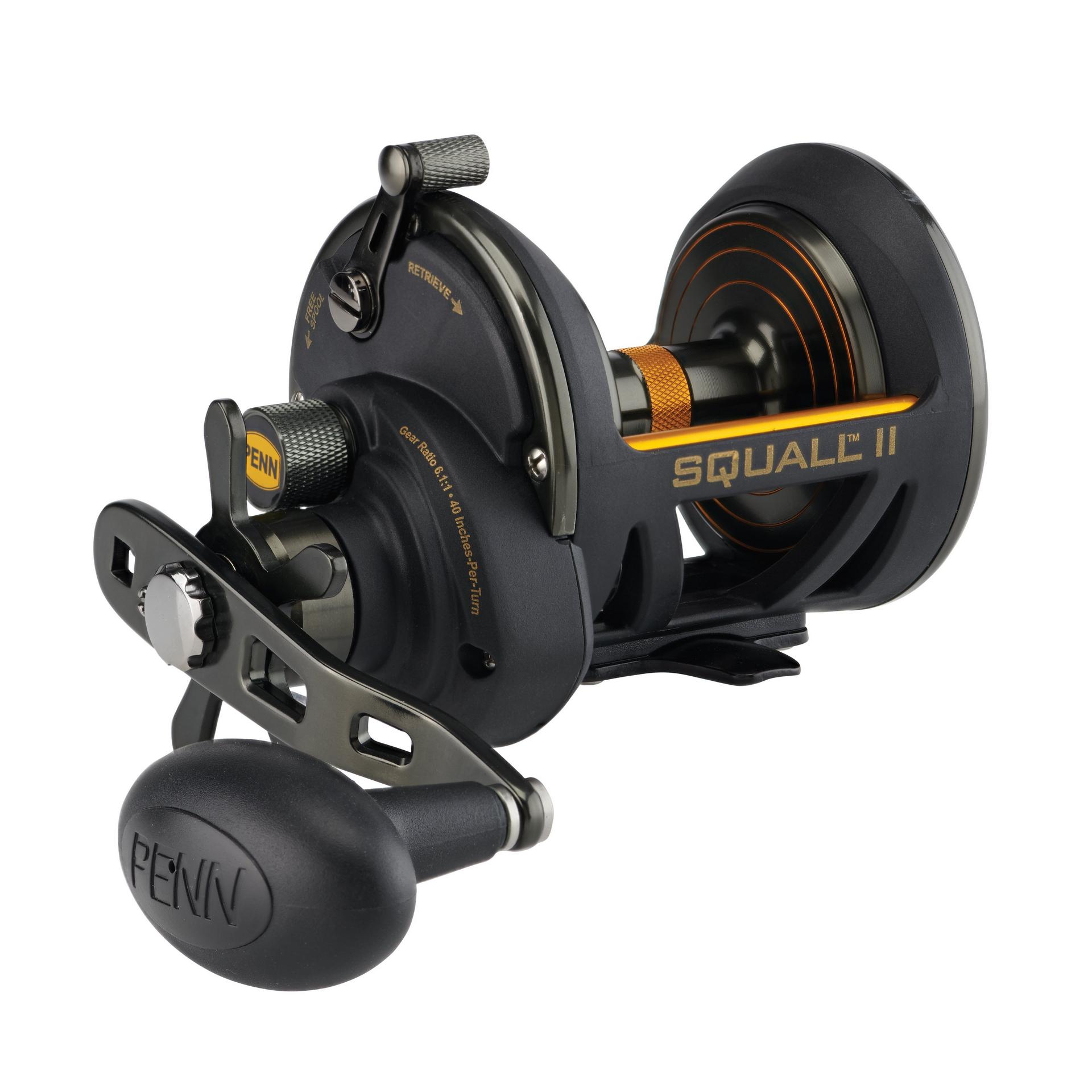 Squall® II Star Drag Conventional Fishing Reel - Saltwater & Freshwater Spinning Reel for Surf Casting, Boat Fishing & Offshore Angling