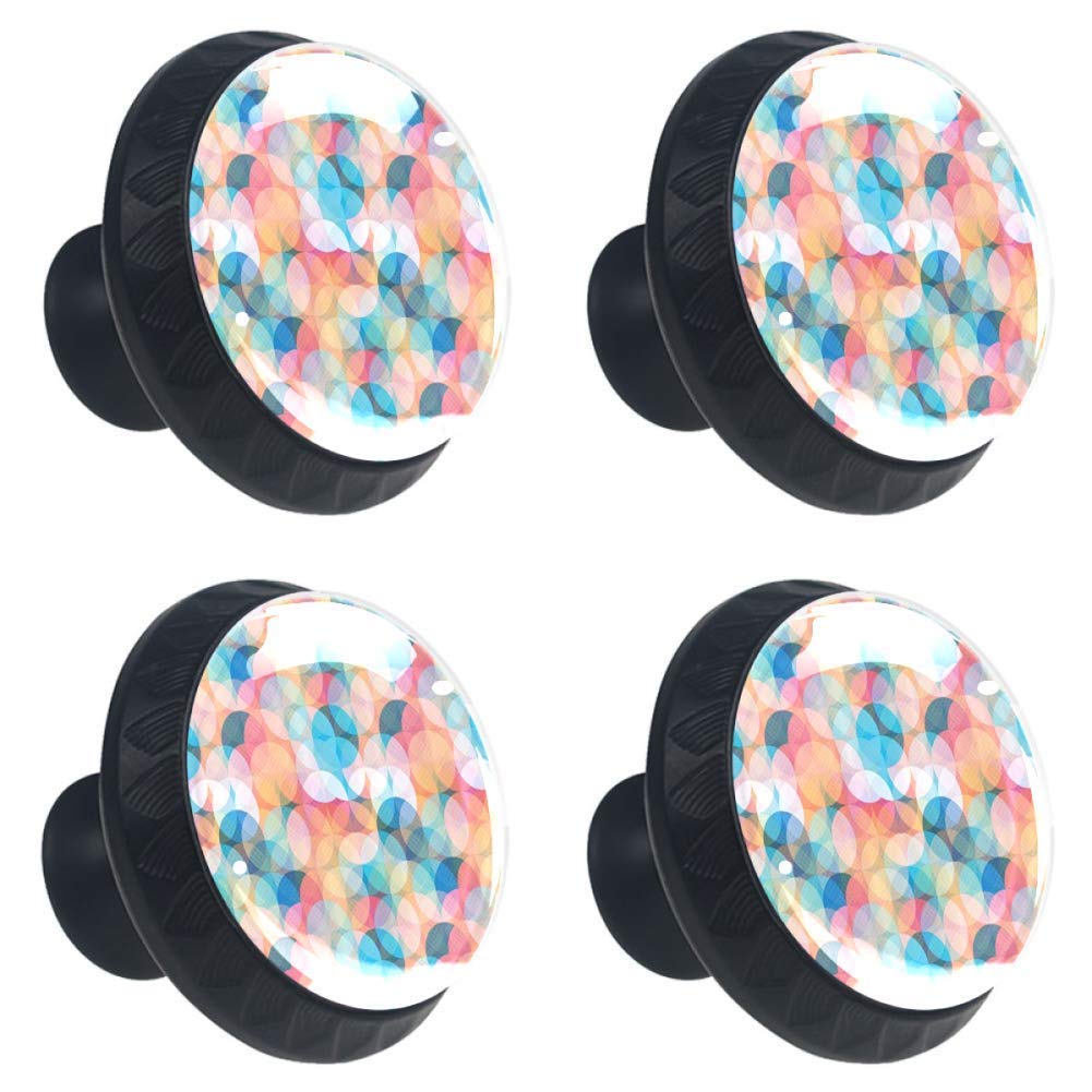Pastel Cabinet Knobs - Soft Hazy Circles Design for Wardrobe, Dresser & Cupboard - Home & Office Use