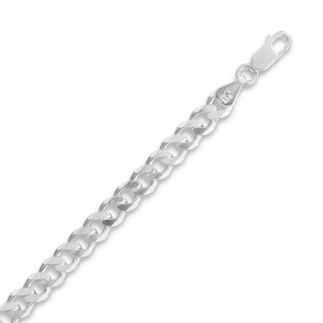 925 Sterling Silver Beveled Curb Chain Necklace for Women - Wide Statement Jewelry Gift in 16