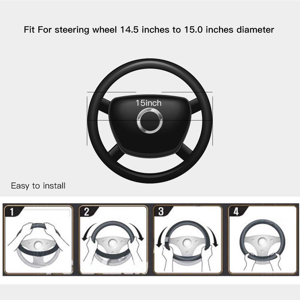 Luxury Diamond Car Steering Wheel Cover for Women - Bling Bling Crystal Rhinestones, Universal 15 Inch Anti-Slip Wheel Protector - Perfect Gift for Her, Car Accessories for Girls & Women, Enhances Driving Comfort & Style