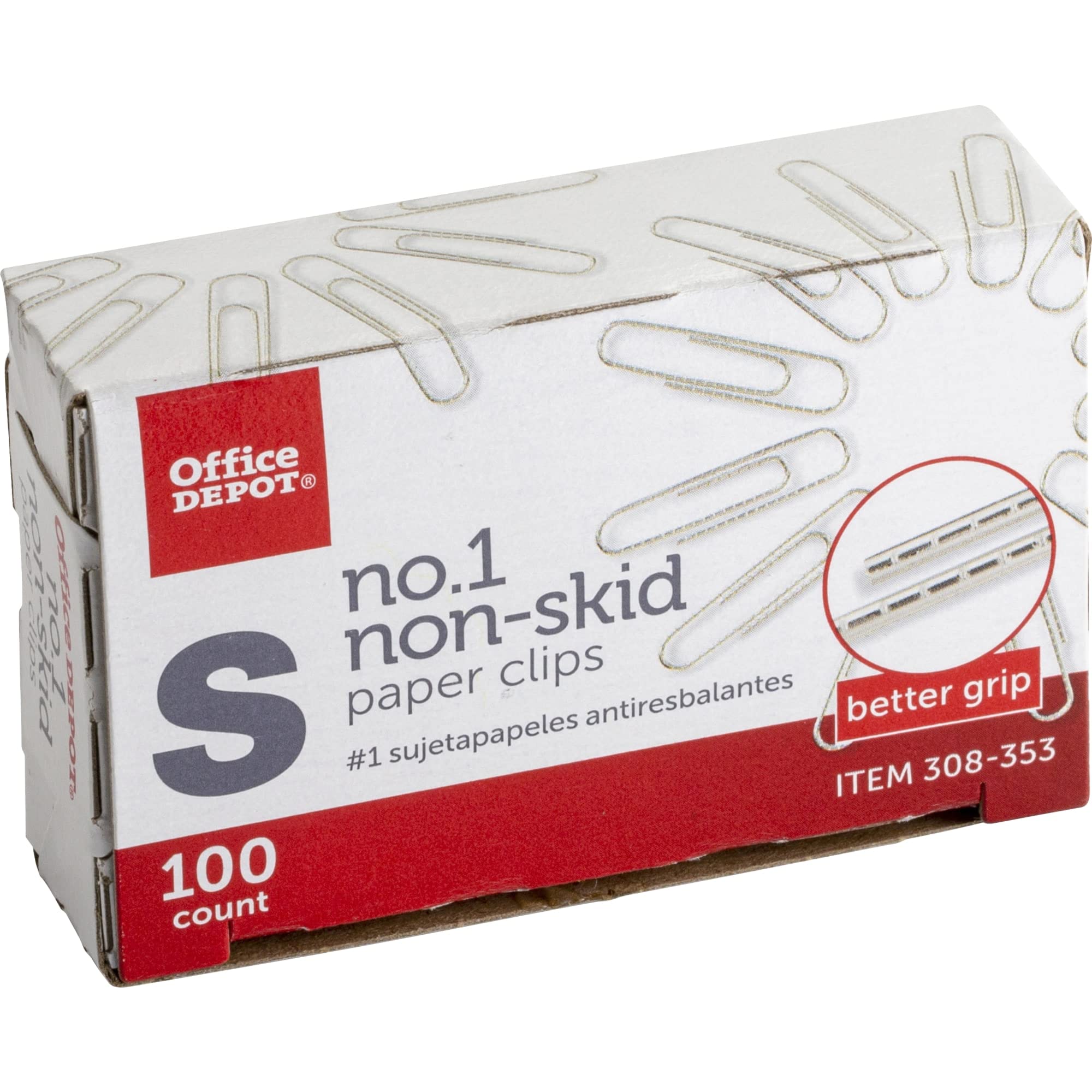 Office Depot Silver Paper Clips - 100 Pack for Office & School Use